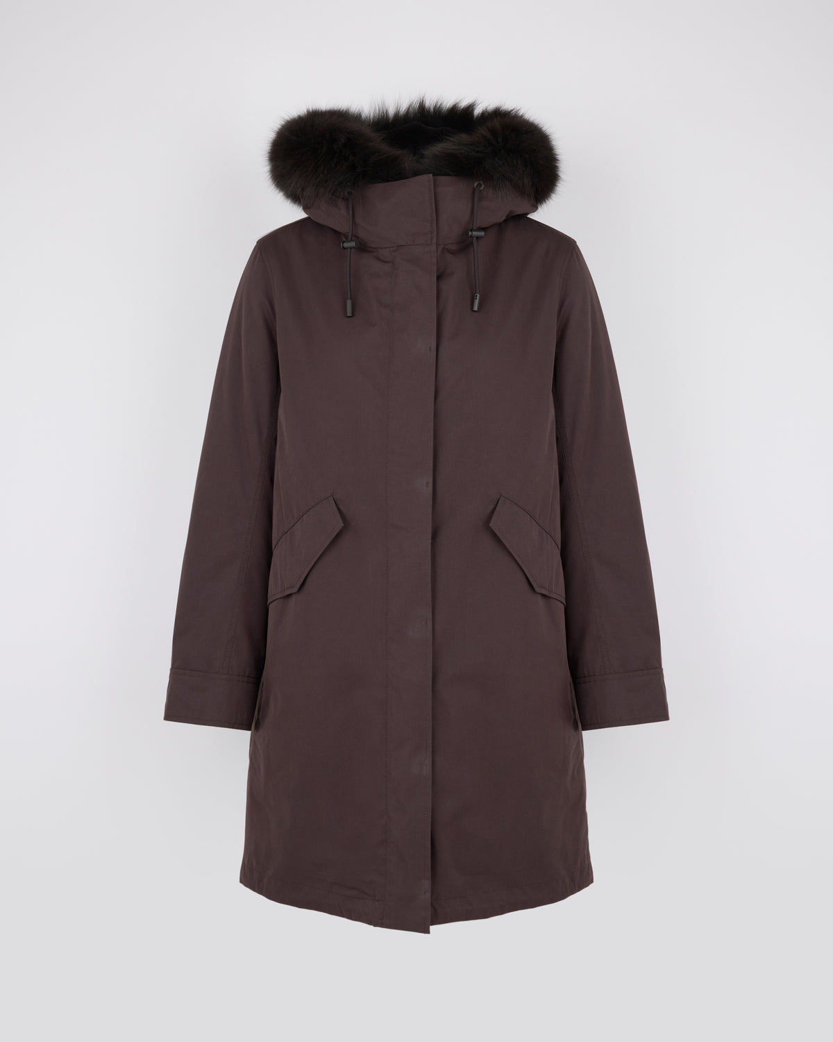 Long Iconic parka in waterproof cotton blend with fox and rabbit fur - Yves Salomon - New Fall/Winter Collection