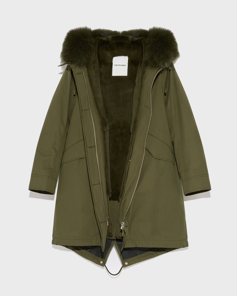 Green parka with fur hotsell