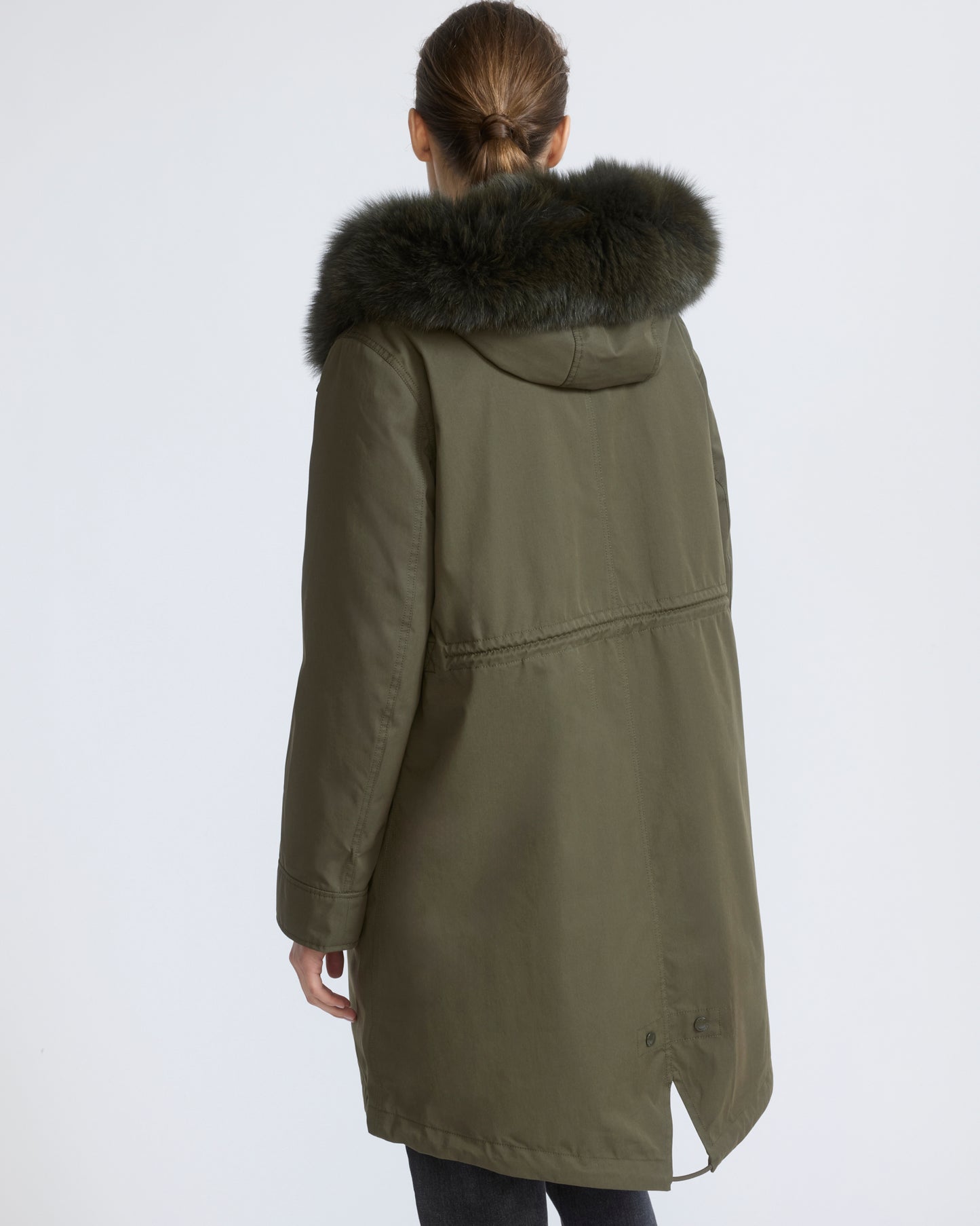 Long Iconic parka in waterproof cotton blend with fox and rabbit fur - Yves Salomon - New Fall/Winter Collection