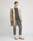 Long Iconic parka in waterproof cotton blend with fox and rabbit fur