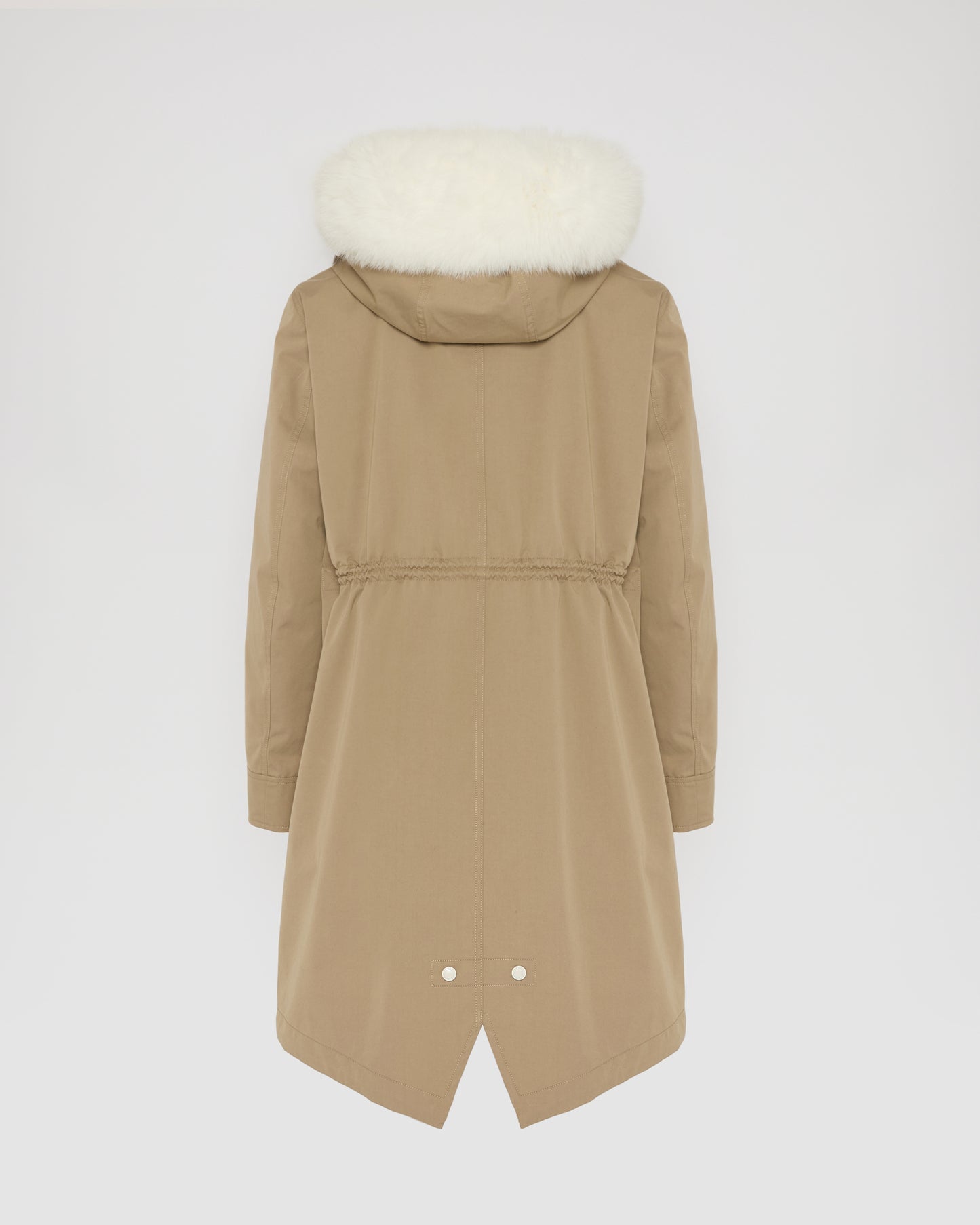 Long Iconic parka in waterproof cotton blend with fox and rabbit fur - Yves Salomon