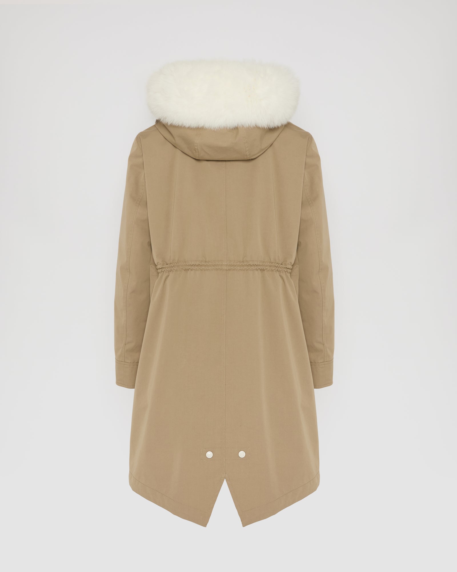 Long Iconic parka in waterproof cotton blend with fox and rabbit fur - Yves Salomon
