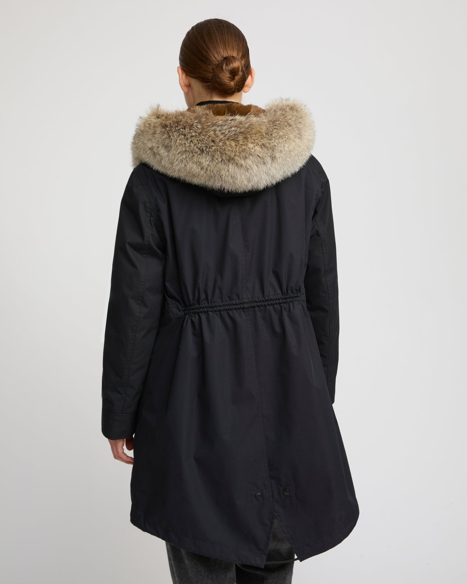 Regular parka in cotton blend and Rabbit fur - Yves Salomon