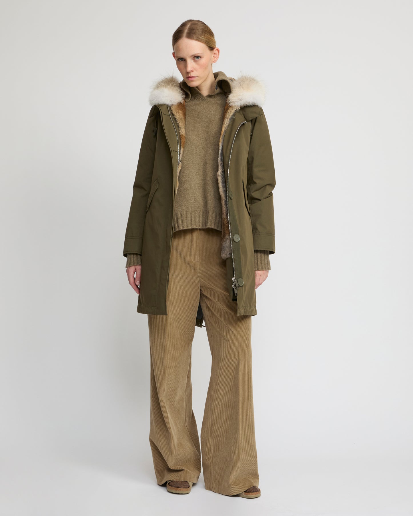 Regular parka in cotton blend and Rabbit fur - Yves Salomon