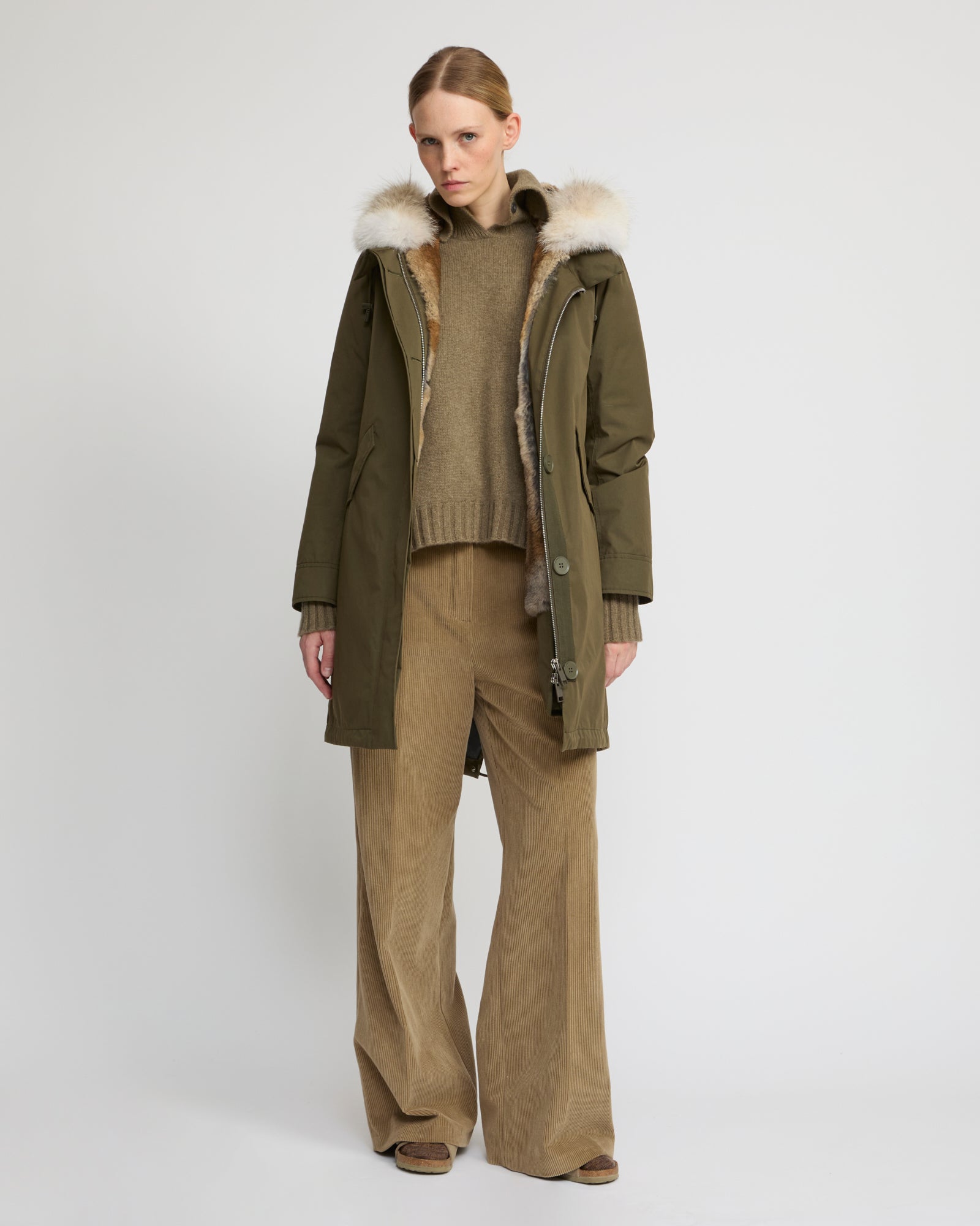 Regular parka in cotton blend and Rabbit fur - Yves Salomon