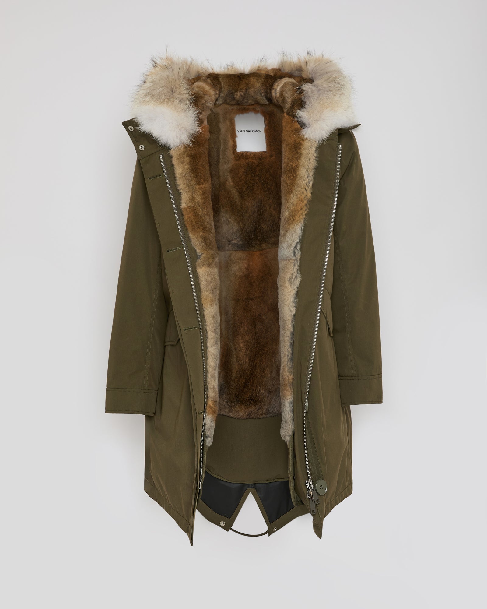 Regular parka in cotton blend and Rabbit fur - Yves Salomon