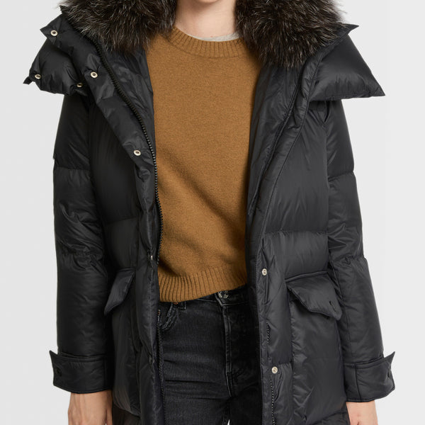 Sequin Knit - Liquid Leather™ Sheen Moto Jacket - Black