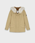 Short Iconic Parka In Cotton Gabardine And Coyote Fur