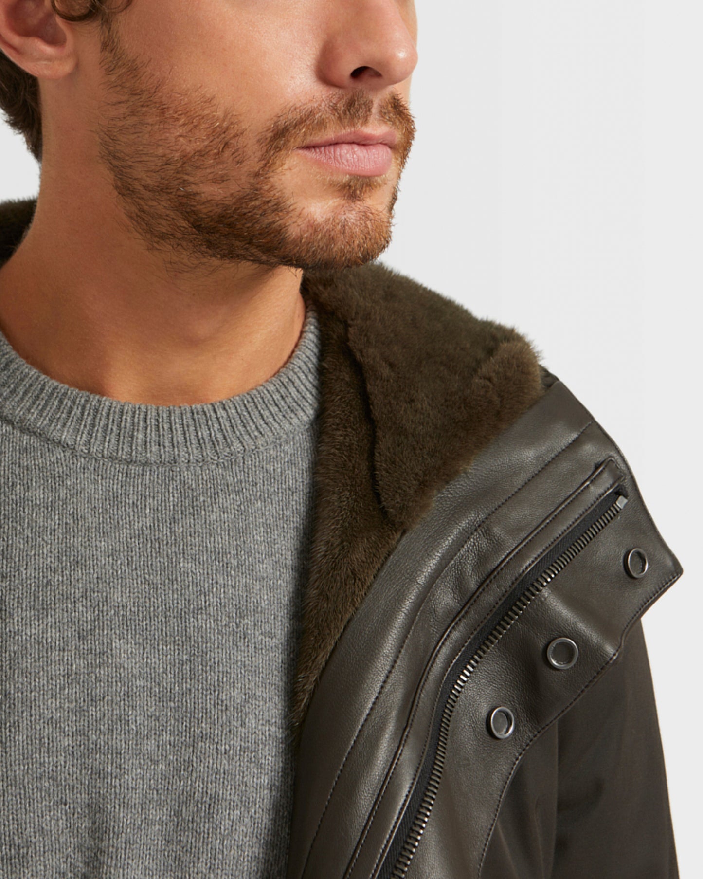 Hooded Coat In waterproof Gabardine And Mink fur -Yves Salomon