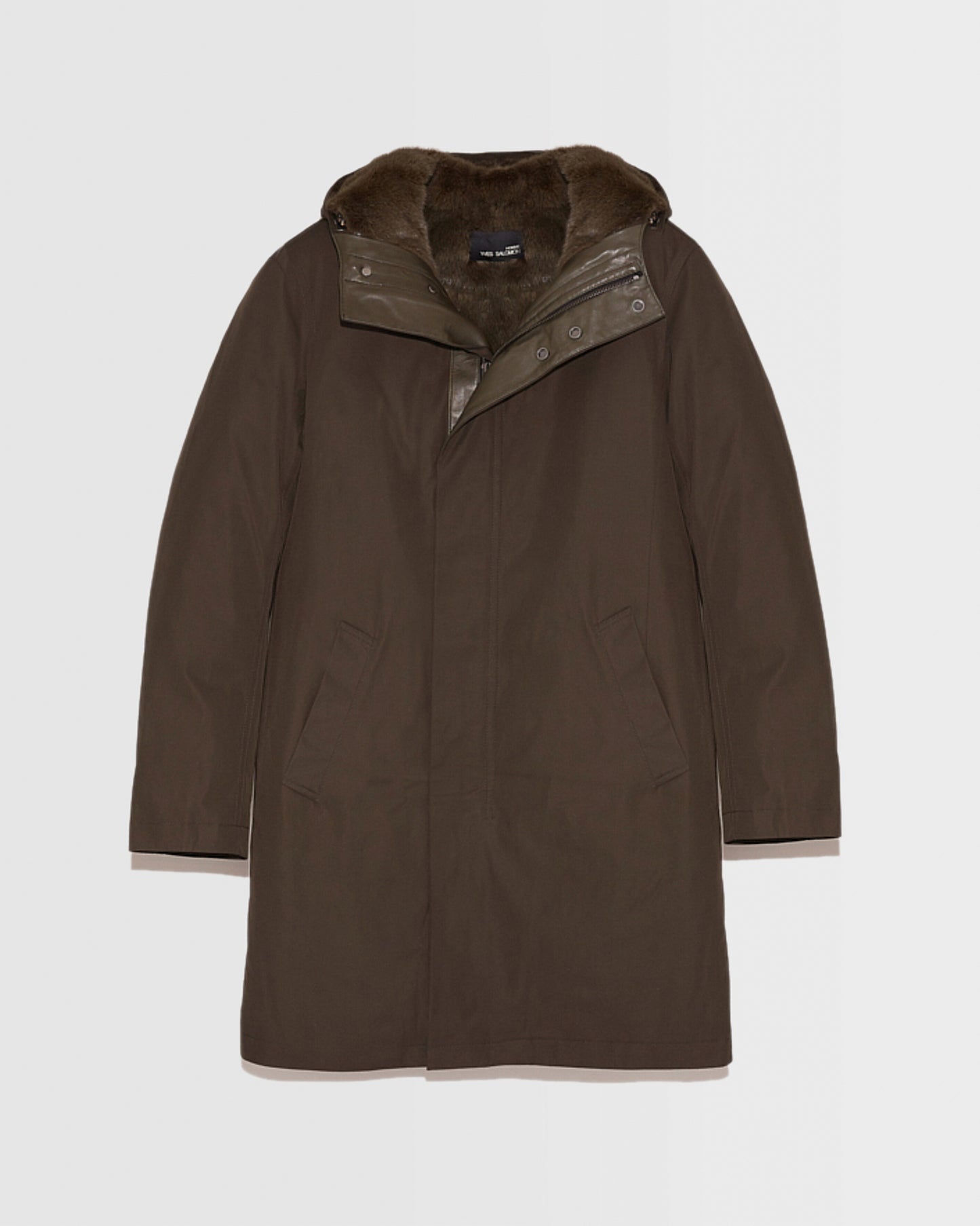 Hooded Coat In waterproof Gabardine And Mink fur -Yves Salomon