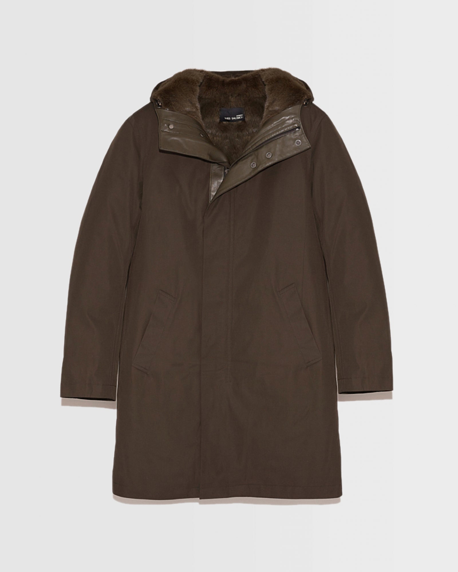 Hooded Coat In waterproof Gabardine And Mink fur -Yves Salomon