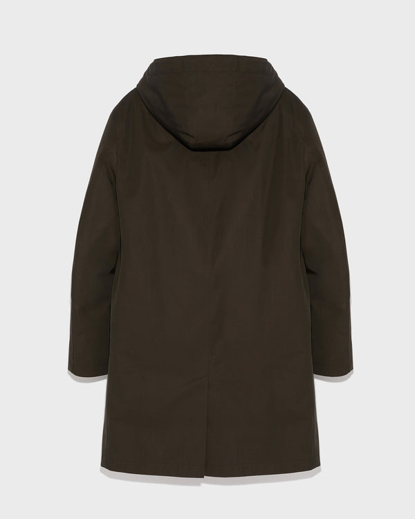 Hooded Coat In waterproof Gabardine And Mink fur