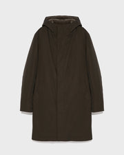 Hooded Coat In Gabardine And Mink