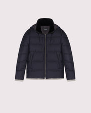 Loro Piana Fabric Short Down Jacket With Dehaired Mink Inside Collar