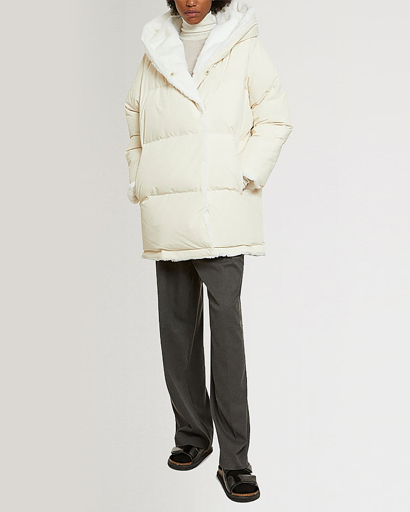 Reversible rabbit down jacket-Yves Salomon-Winter sale & boxing day