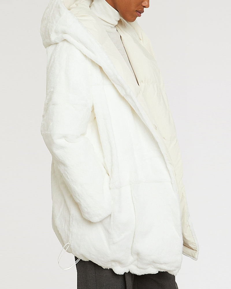 Reversible rabbit down jacket-Yves Salomon-Winter sale & boxing day