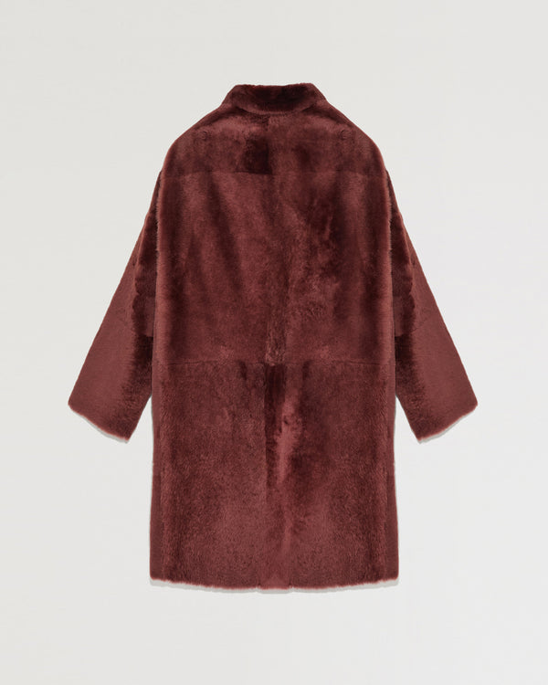 Oversized shearling coat with tailored collar-Yves Salomon-Winter sale & boxing day