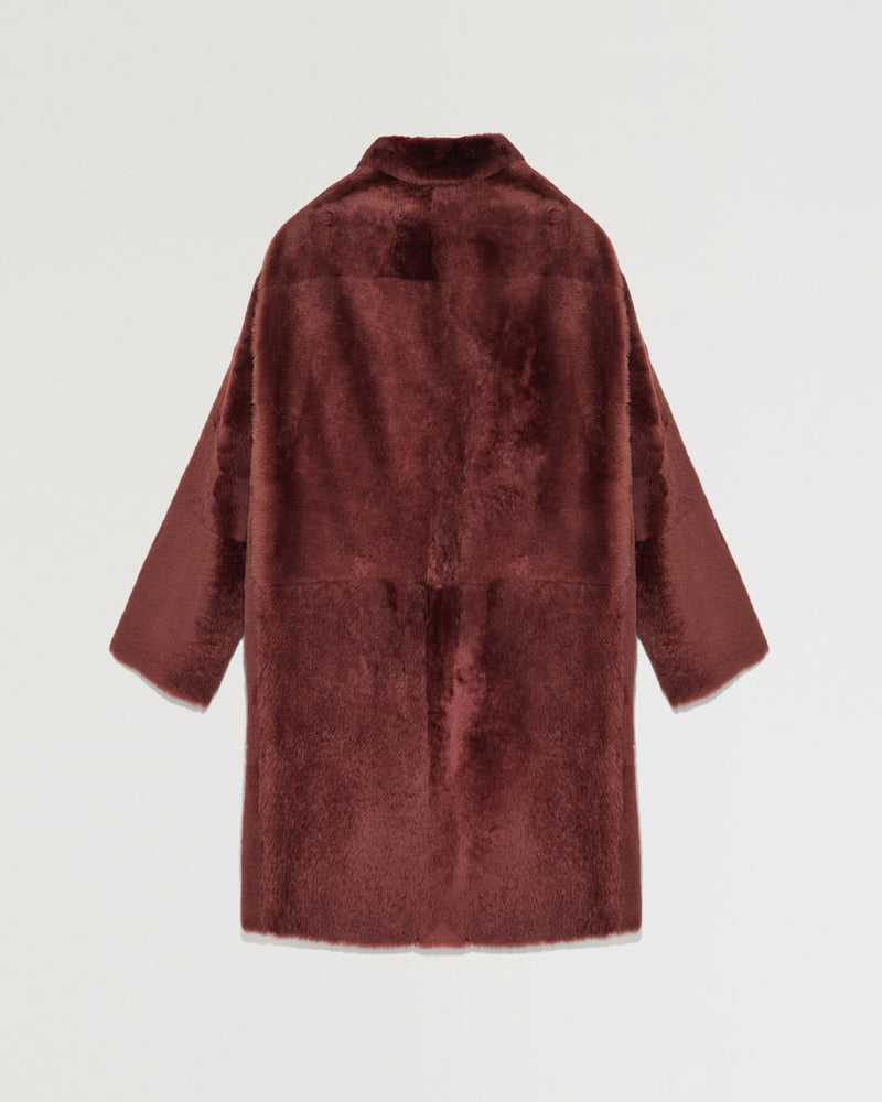 Oversized shearling coat with tailored collar-Yves Salomon-Winter sale & boxing day