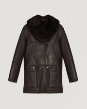 Merinillo lambskin coat with shawl collar