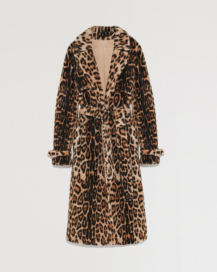 Trench coat in lambskin shearling-Yves salomon-Winter sale & boxing day