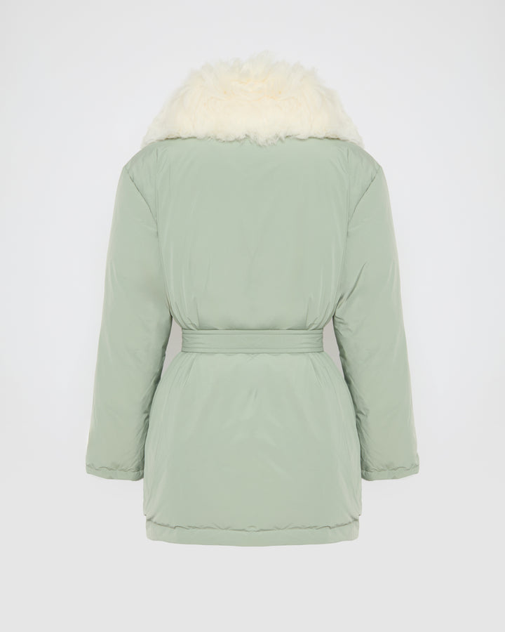 Balck Friday 2025 - Yves Salomon - Belted down jacket in Toscana lamb