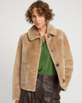Short reversible jacket in merino lambskin