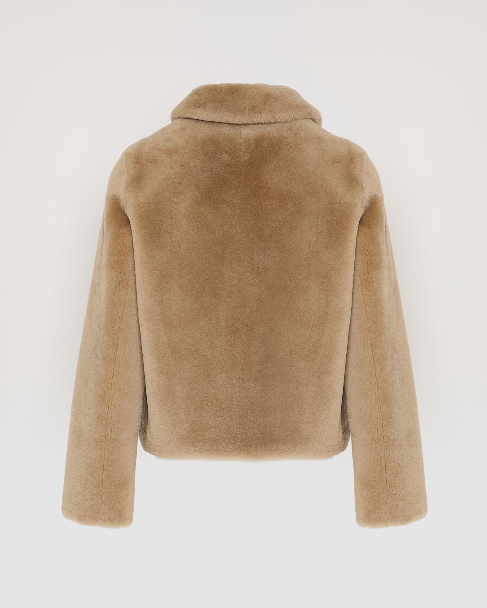 Short reversible jacket in merino lambskin - Yves Salomon