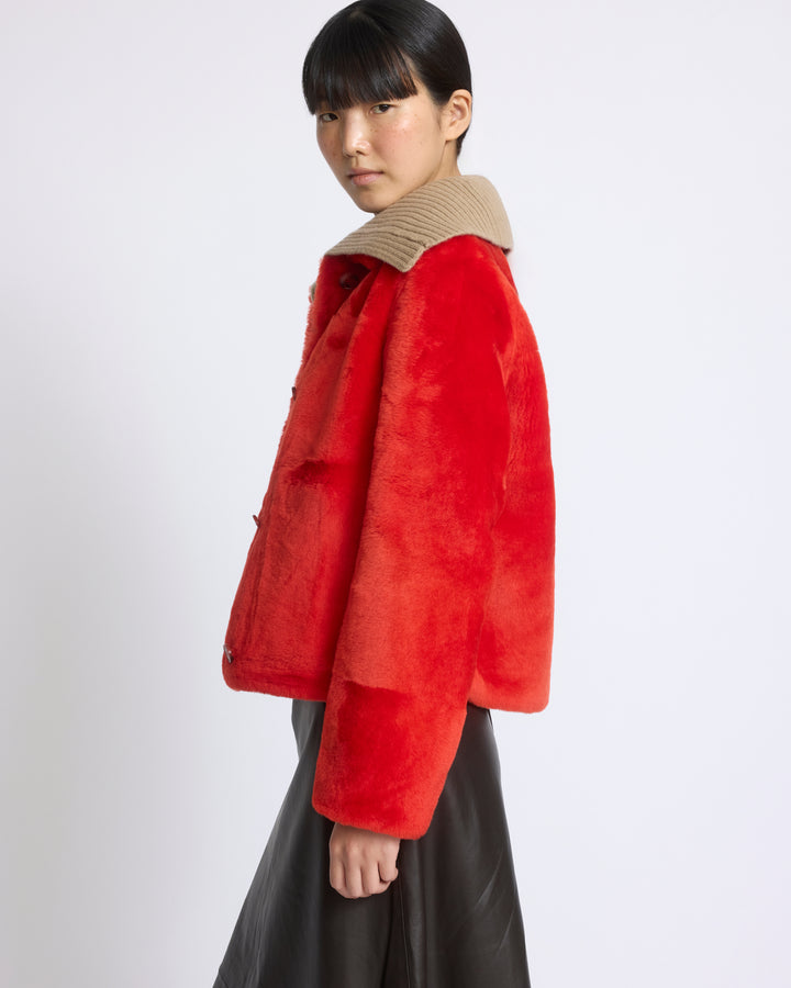 Short jacket in shearling merino lambskin - Yves Salomon - New Fall/Winter Collection