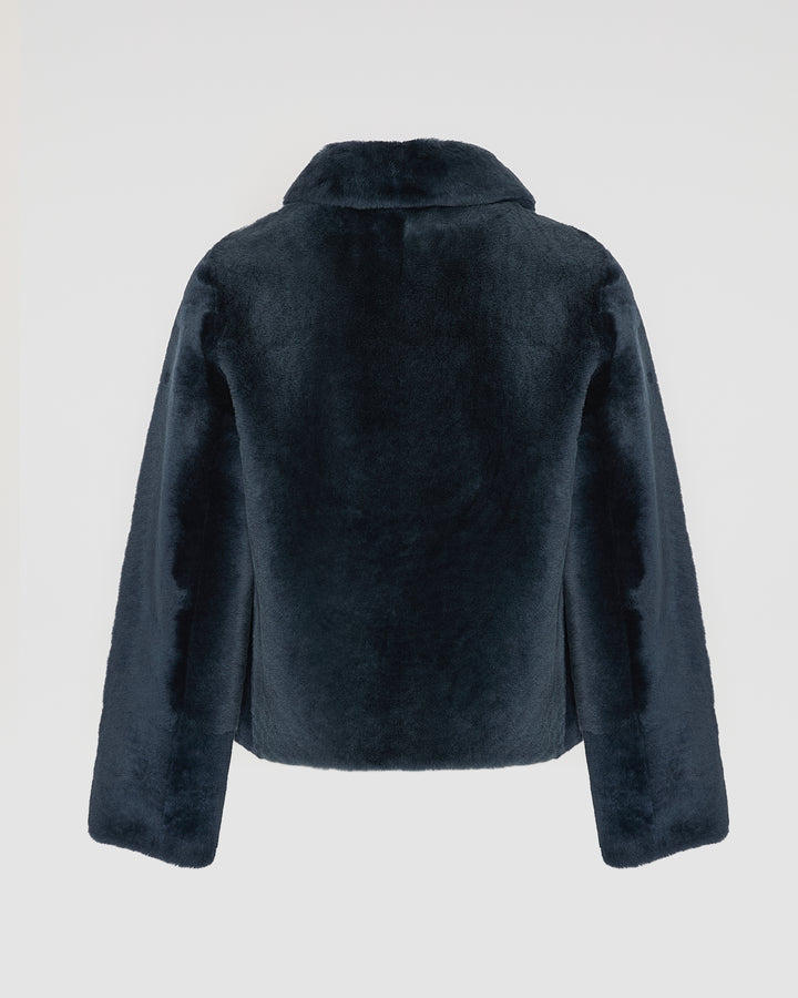 Short reversible jacket in merino lambskin - Yves Salomon