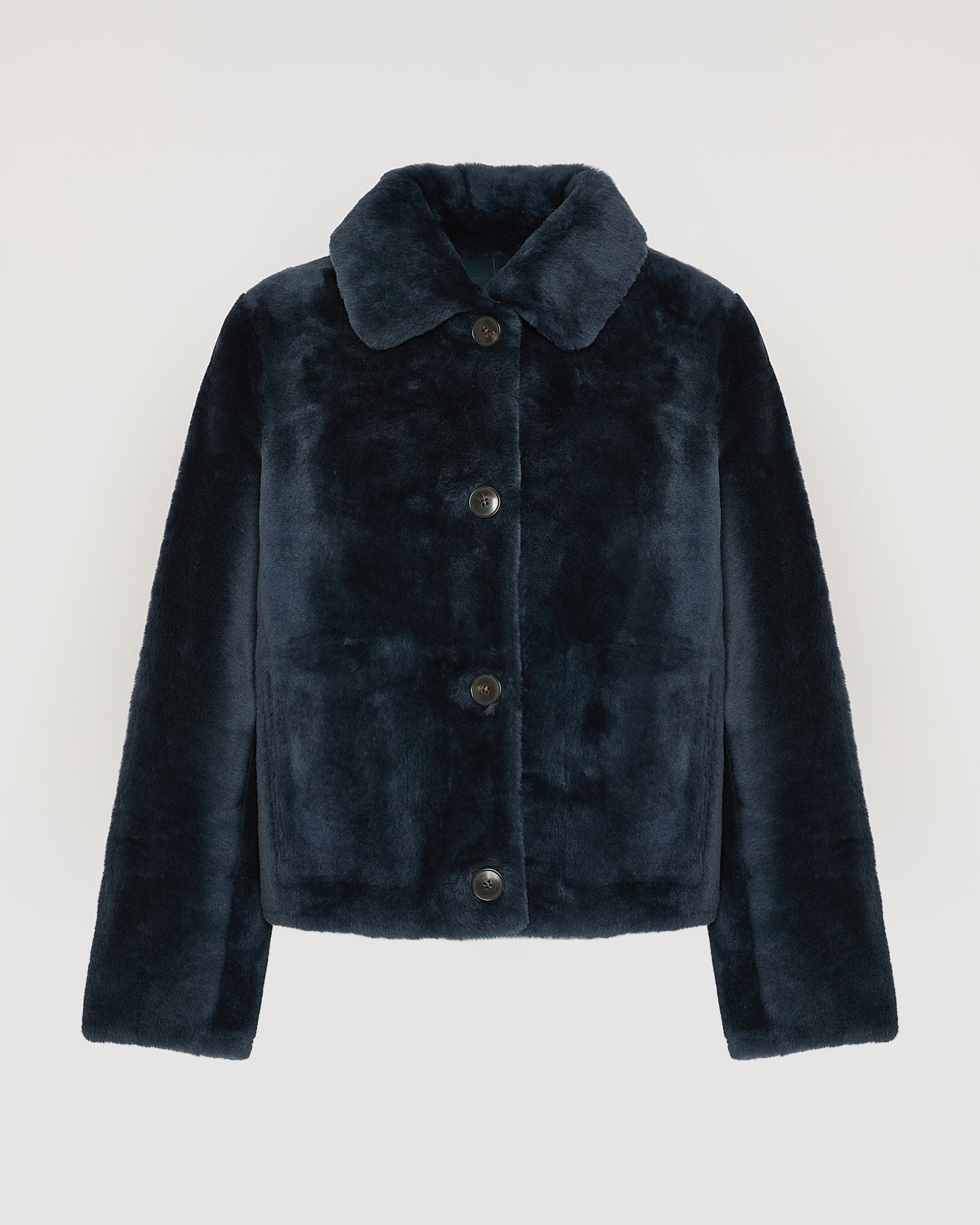 Short reversible jacket in merino lambskin - Yves Salomon