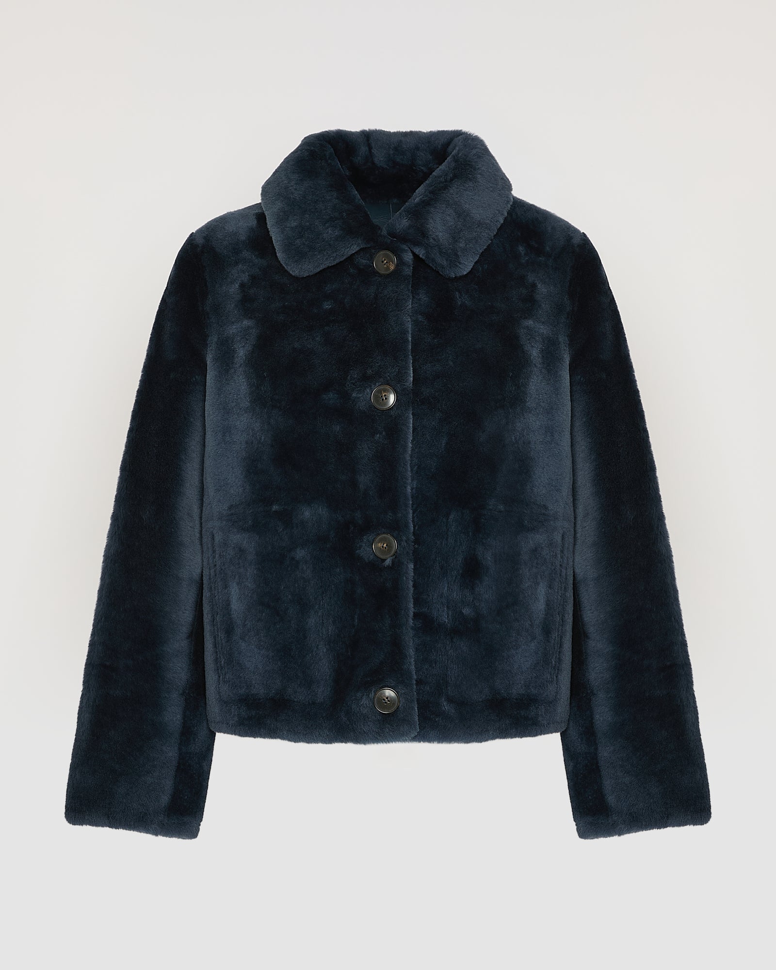 Short reversible jacket in merino lambskin - Yves Salomon