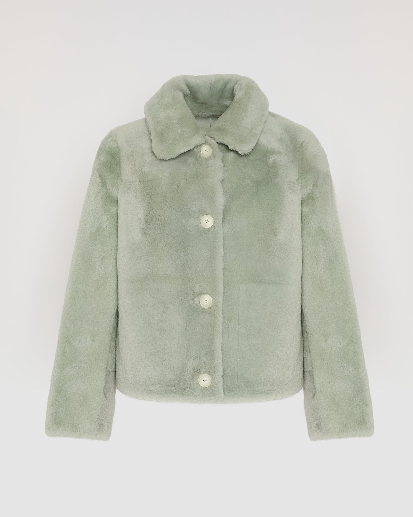 Short reversible jacket in merino lambskin - Yves Salomon