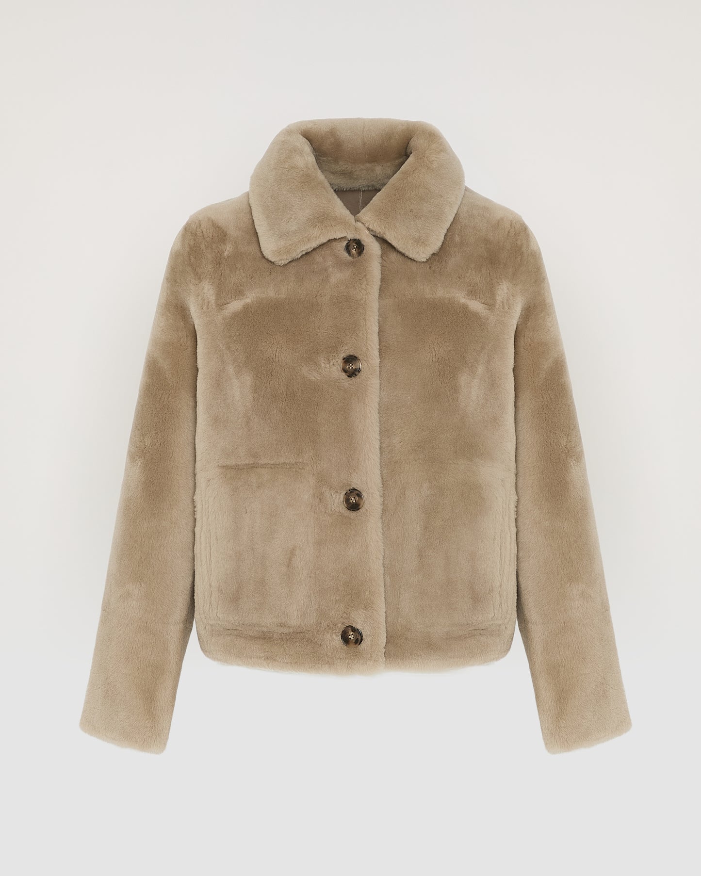 Short reversible jacket in merino lambskin - Yves Salomon