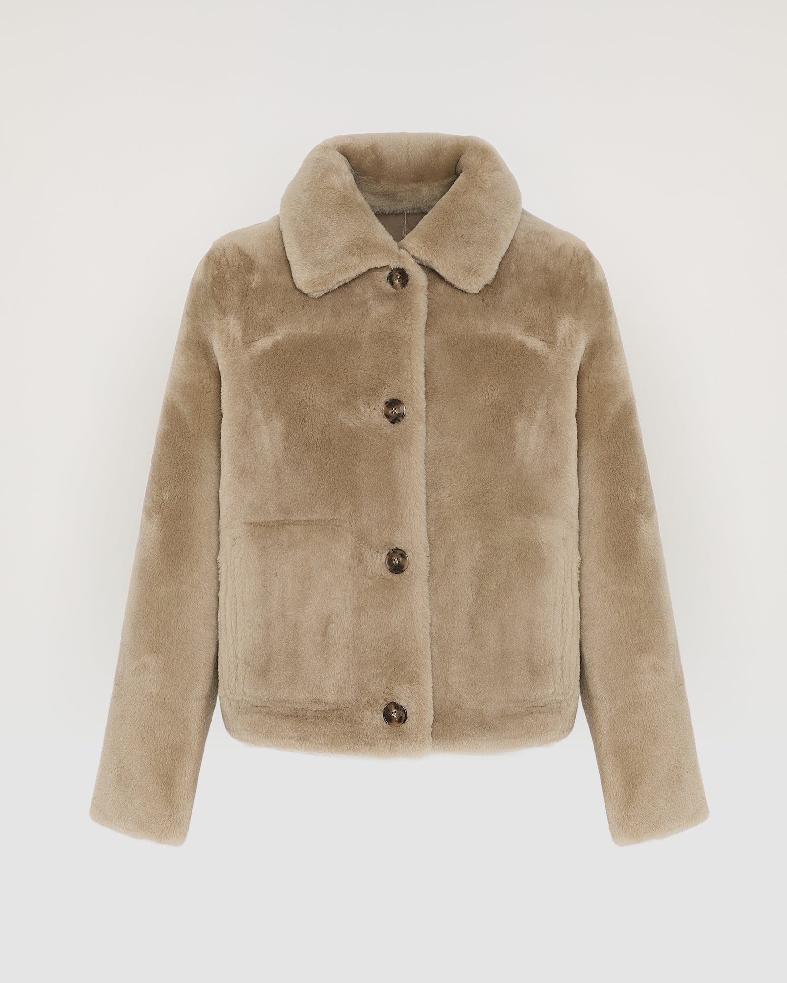 Short reversible jacket in merino lambskin - Yves Salomon