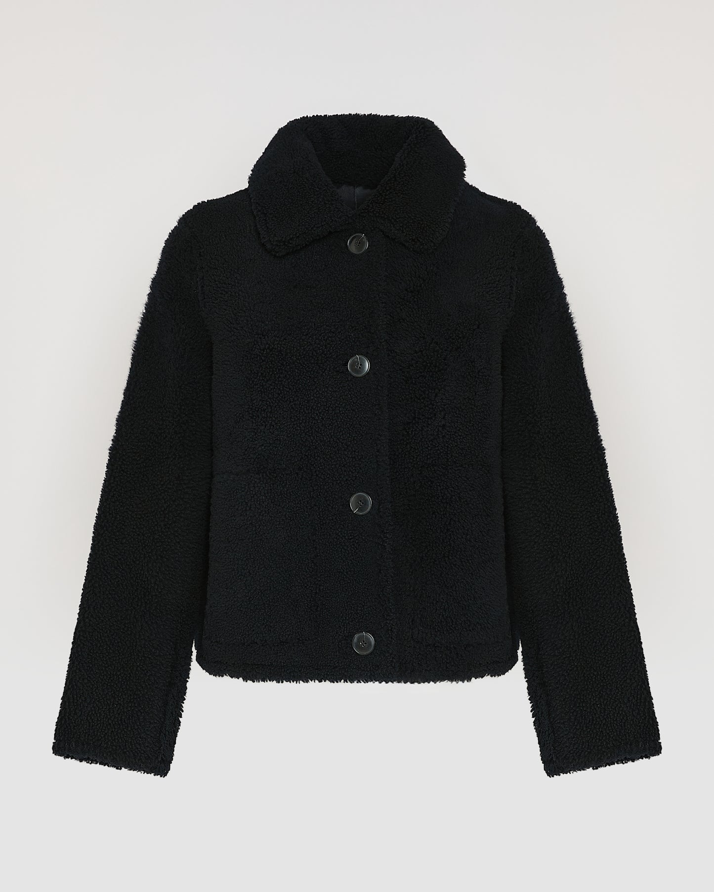 Short butonned jacket in Merino lambskin - Yves Salomon