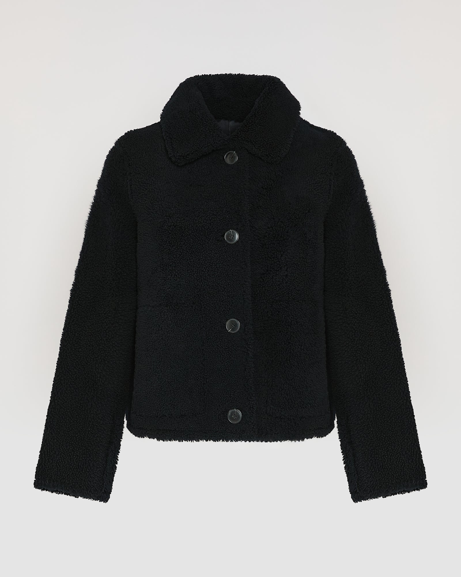 Short butonned jacket in Merino lambskin - Yves Salomon
