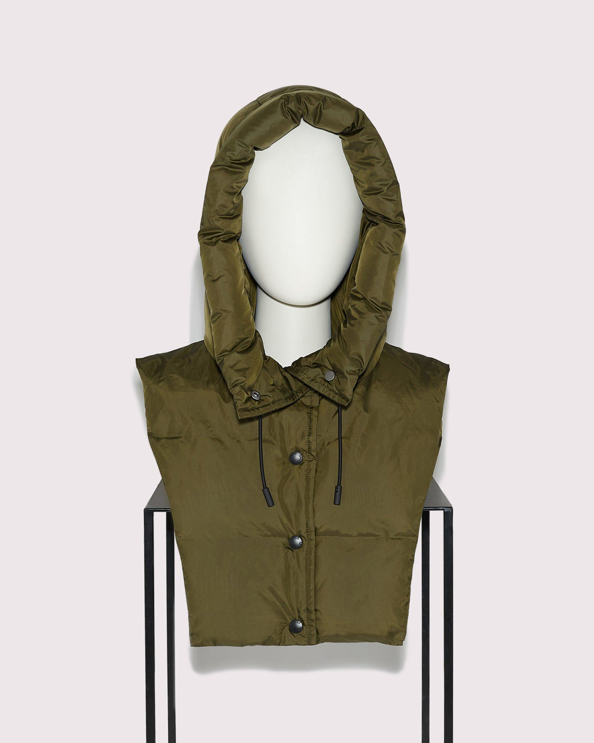 Black Friday - Yves Salomon - Hooded down bib in waterproof technical fabric - khaki green