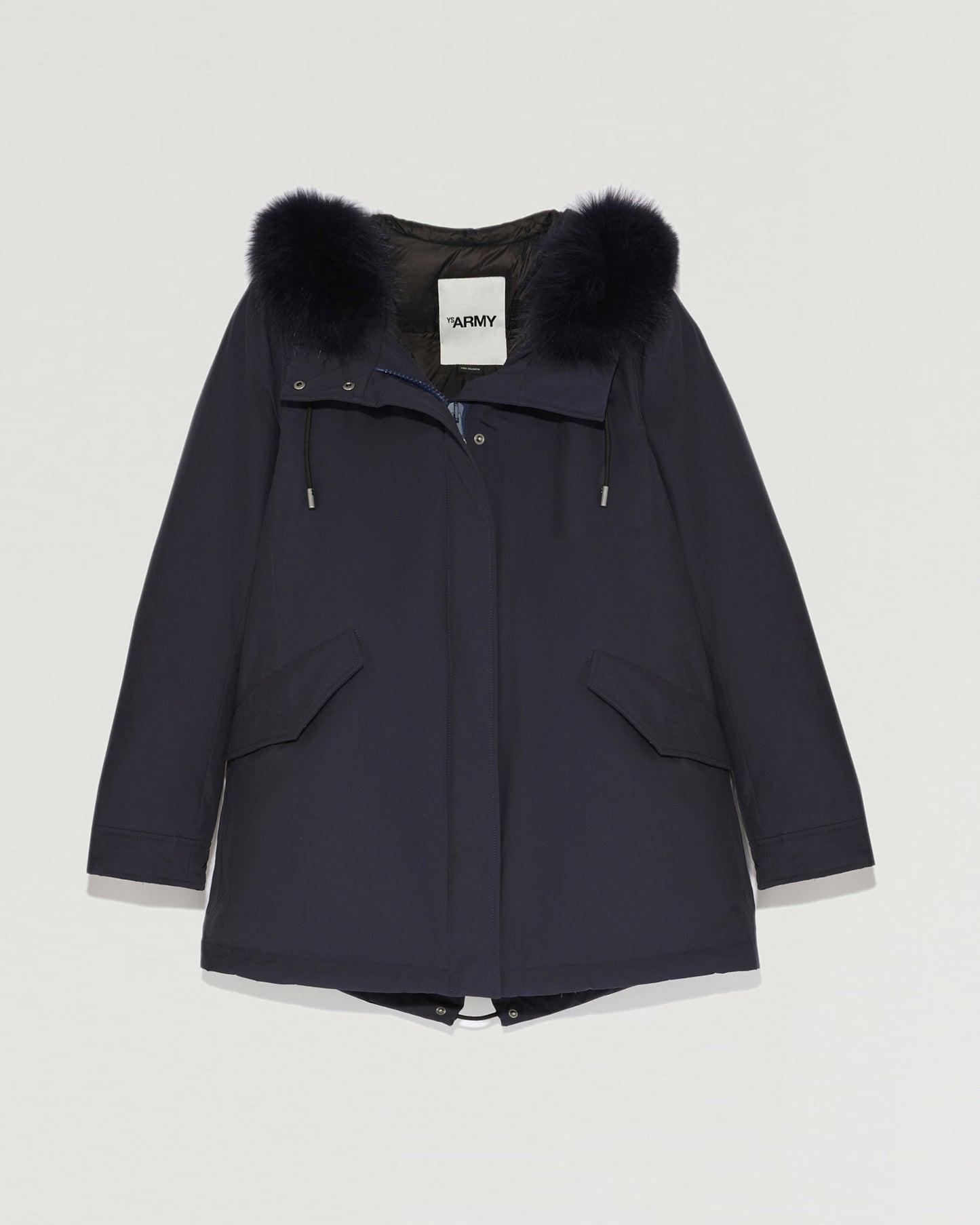 Short Hooded Parka with fox fur-Yves salomon-Winter sale & boxing day