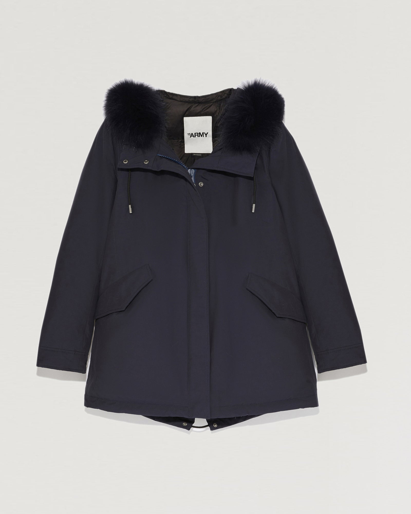 Short Hooded Parka with fox fur-Yves salomon-Winter sale & boxing day