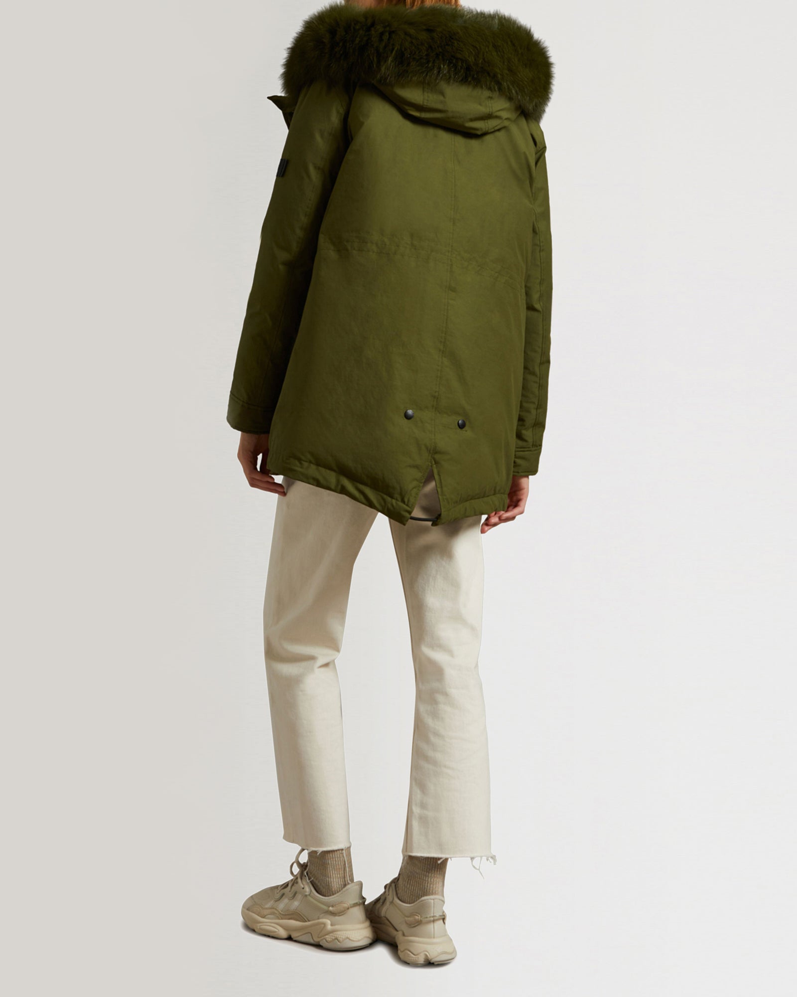 Short Hooded Parka with fox fur - Yves Salomon – Yves Salomon US
