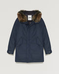 Hooded parka with fox fur