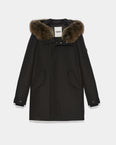 Hooded parka with fox fur