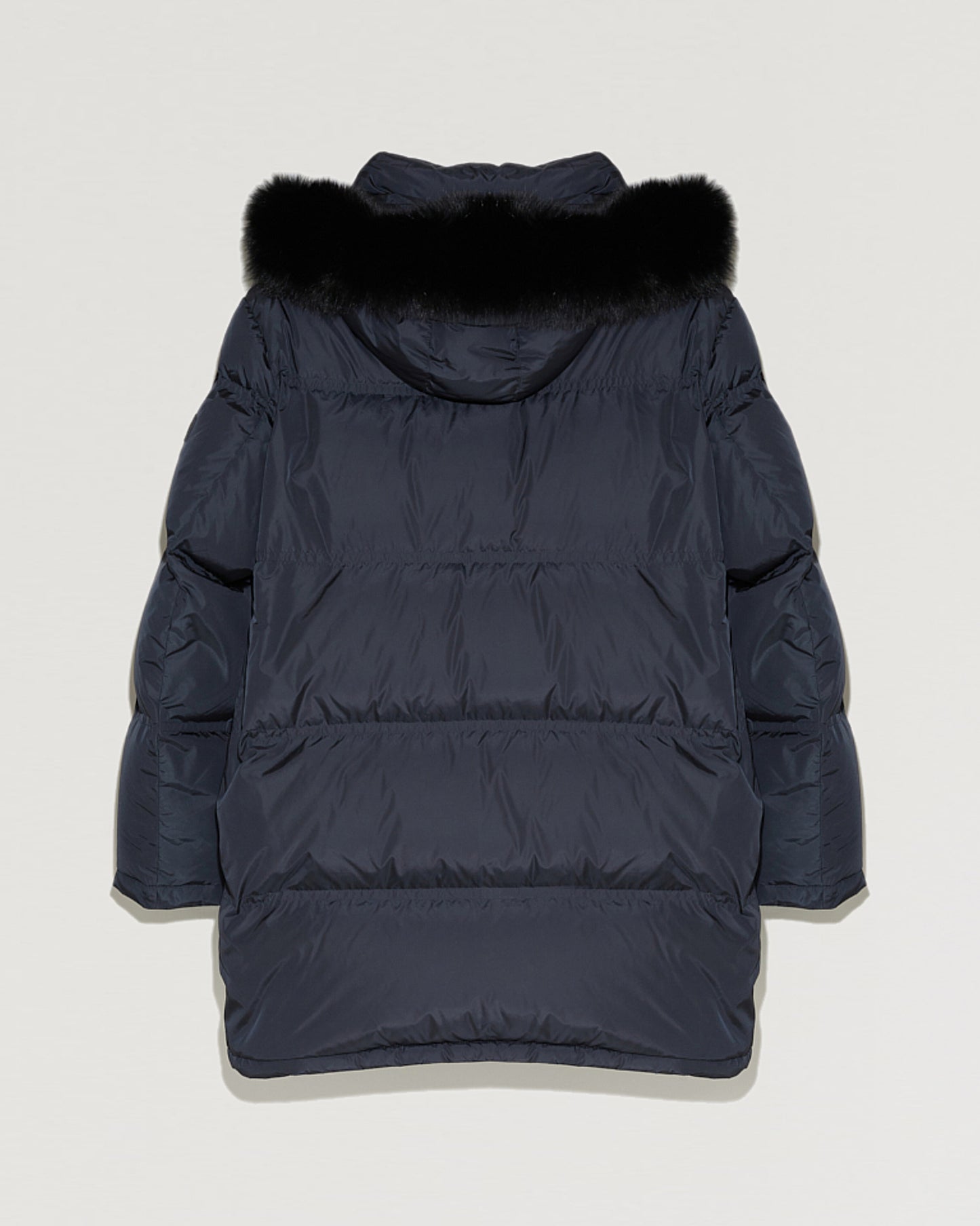 Long Hooded down jacket with fox fur-Yves Salomon-Winter sale & boxing day