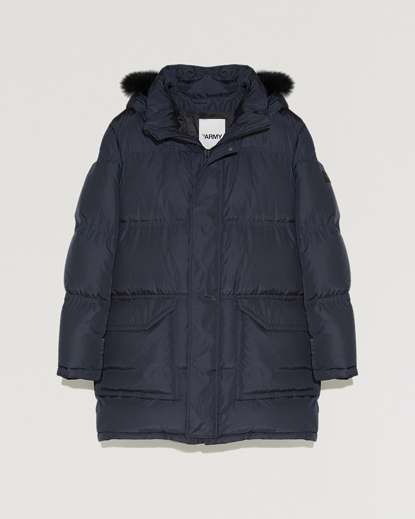 Long Hooded down jacket with fox fur-Yves Salomon-Winter sale & boxing day