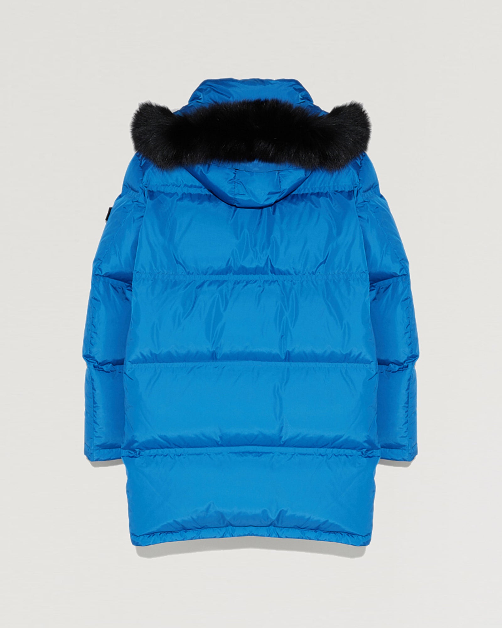 Long Hooded down jacket with fox fur-Yves Salomon-Winter sale & boxing day