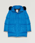 Long Hooded down jacket with fox fur
