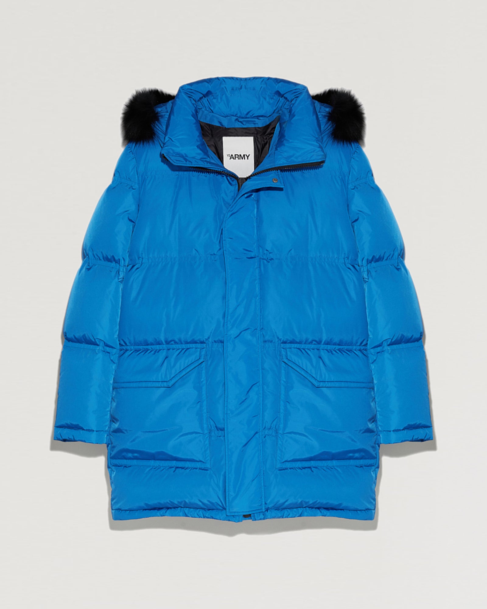 Long Hooded down jacket with fox fur-Yves Salomon-Winter sale & boxing day