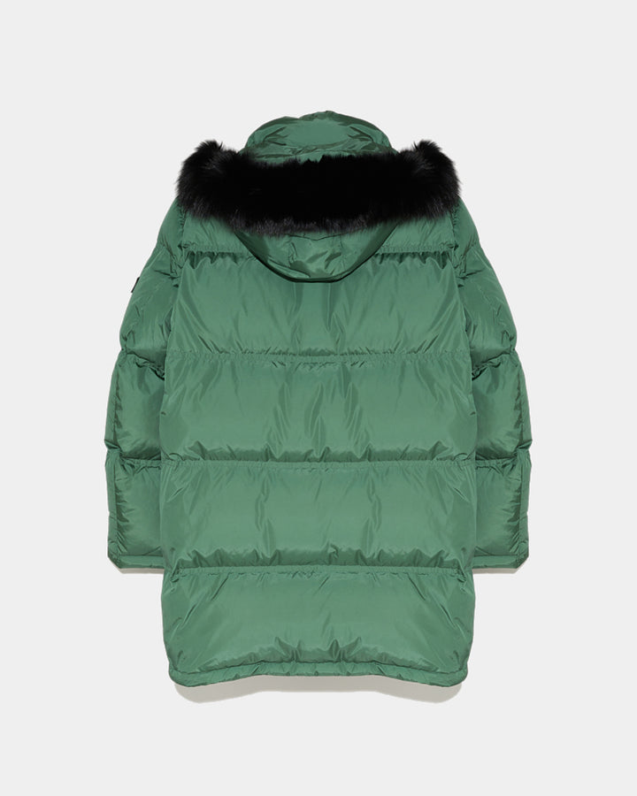 Balck Friday 2025 - Yves Salomon - Long Hooded down jacket with fox fur