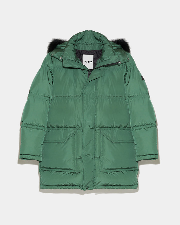 Balck Friday 2025 - Yves Salomon - Long Hooded down jacket with fox fur