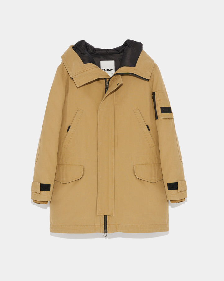 Long hooded cotton coat-Yves salomon-Winter sale & boxing day